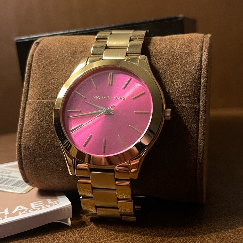 Michael Kors Pink and Gold Women's Watch NWT